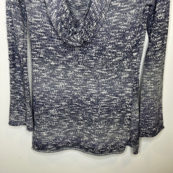 Prana Gemma Hooded Sweater Heathered Ombré Blue Gray Size Small V-Neck - Picture 11 of 12